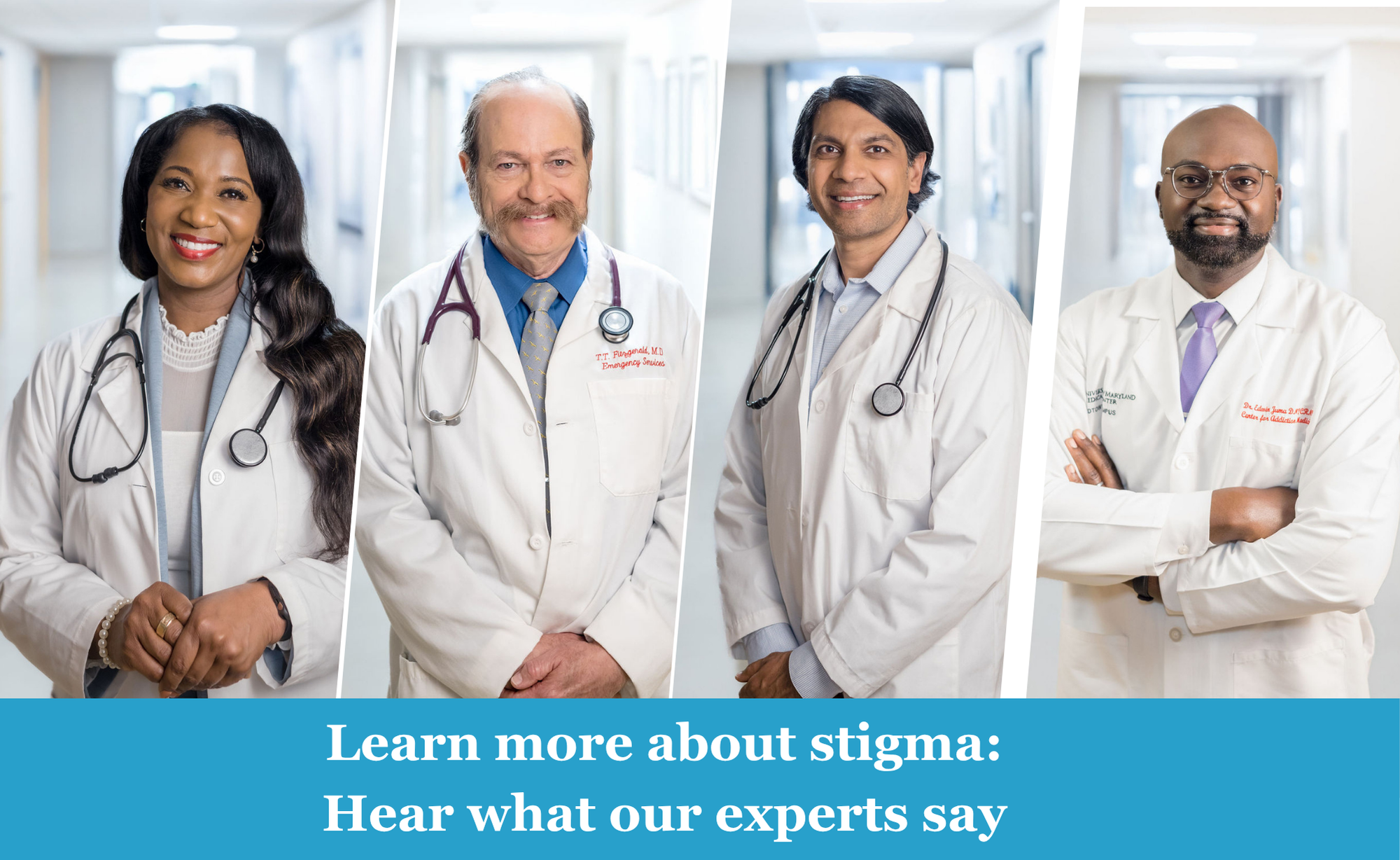 Four healthcare providers smiling