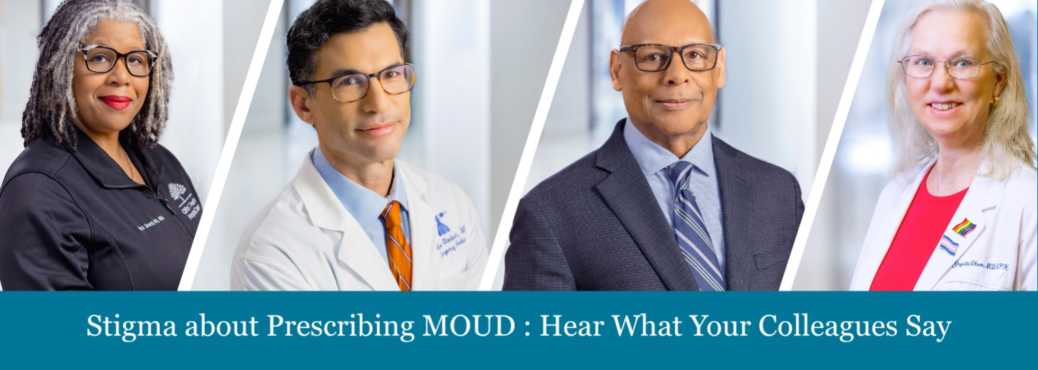 Four healthcare providers smiling
