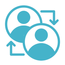 Icon of two people with arrows linking them